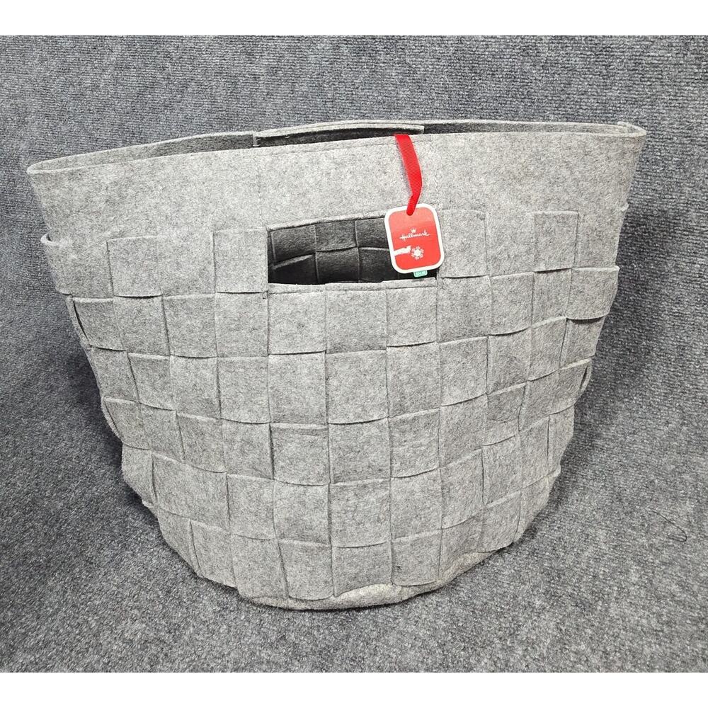 Hallmark Gray Felt Basket weave Bag : Can Hold Blankets, Toys, Foldable NWT